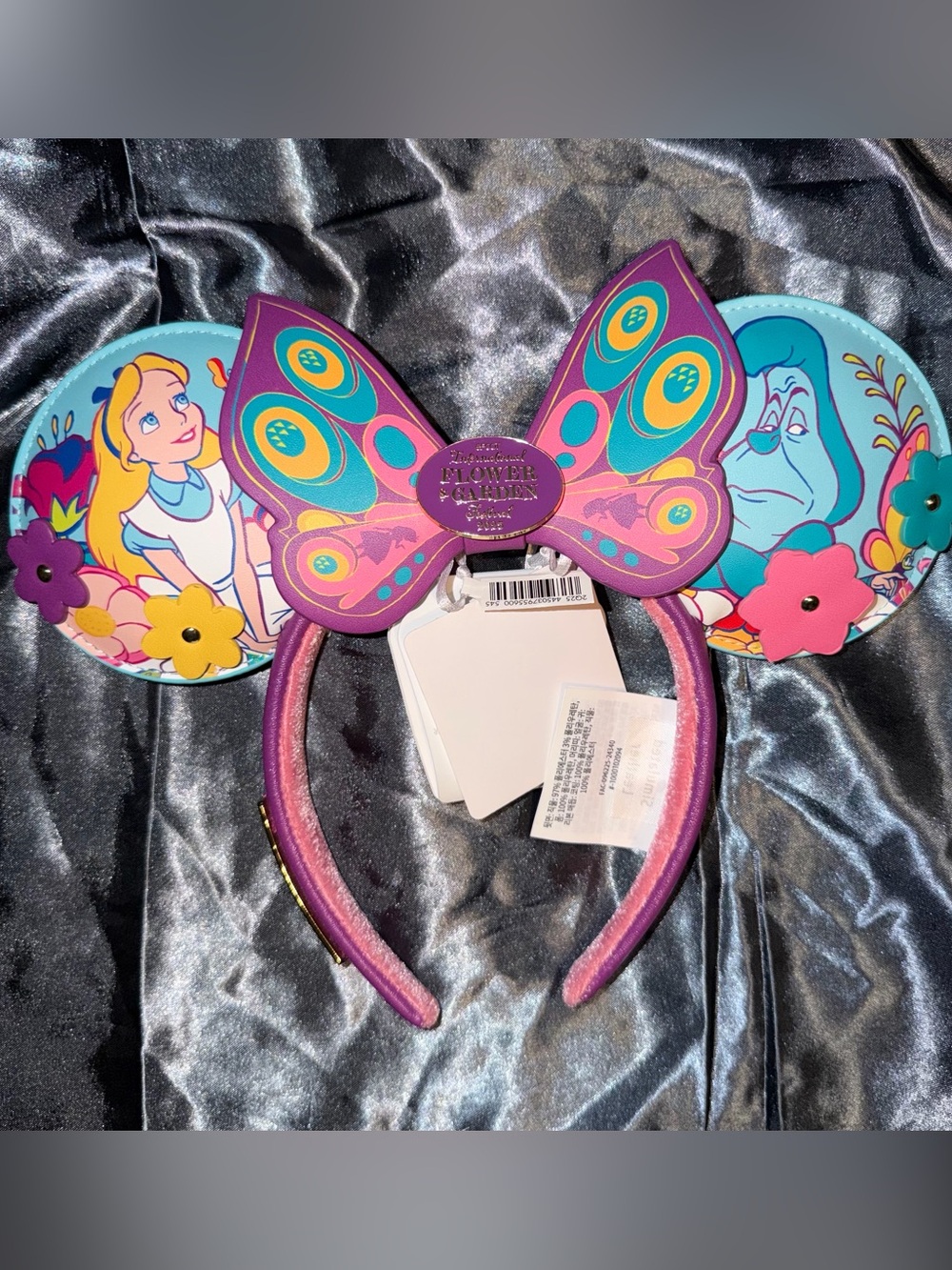 Disney Alice in Wonderland Flower Collection Purple Butterfly Ears Headband